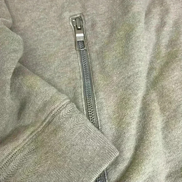 Club Monaco Funnel Neck Zip-up Jacket in Tan Steamlined Fit 100% Cotton in large - Picture 2 of 9